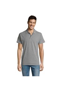 SOL'S - Melanżowa Koszulka Polo Dla Dorosłych Unisex Summer II. Typ kołnierza: polo. Kolor: szary. Wzór: melanż