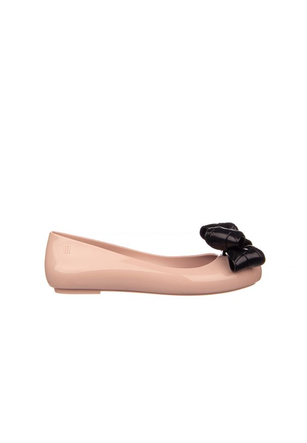 melissa - Baleriny Melissa Sweet Love IV AD Pink Black 010371, Róż, Guma. Kolor: różowy. Materiał: tworzywo sztuczne. Szerokość cholewki: normalna. Wzór: aplikacja