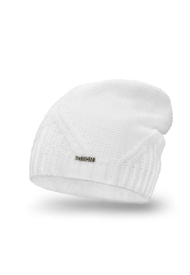 Zimowa czapka damska PaMaMi - Biały. Kolor: biały. Materiał: poliamid, akryl. Sezon: zima