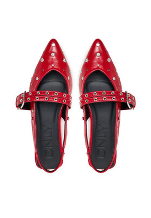 ONLY Shoes Baleriny OnLaura-5 15340903 Czerwony. Kolor: czerwony. Materiał: skóra