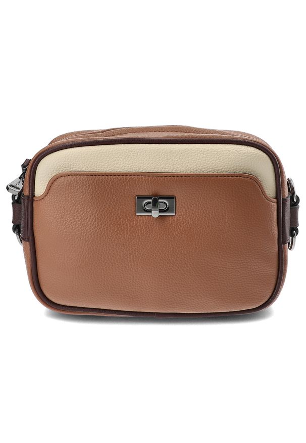 Brązowa Stylowa Torebka Damska Na Ramię Hispanitas. Kolor: brązowy. Materiał: skórzane. Styl: elegancki. Rodzaj torebki: na ramię