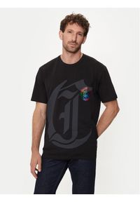 Just Cavalli T-Shirt 76OAHG10 Czarny Regular Fit. Kolor: czarny. Materiał: bawełna