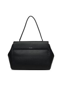 Calvin Klein Torebka Emblem Hw Pebble Satchel LV04F3494G Czarny. Kolor: czarny. Materiał: skórzane #4
