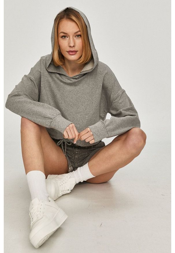 Answear Lab - Bluza. Typ kołnierza: kaptur. Kolor: szary. Materiał: dzianina. Styl: wakacyjny