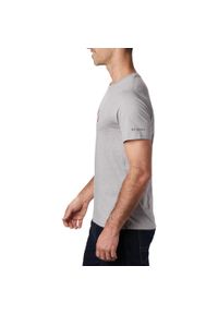 columbia - T-shirt sportowy z krótkim rękawem męski CSC Basic Logo SS Tee. Kolor: szary. Materiał: bawełna. Długość rękawa: krótki rękaw. Długość: krótkie. Sport: turystyka piesza