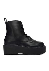 DeeZee Trzewiki 12663-1 -BLACK PU Czarny. Kolor: czarny. Materiał: syntetyk, materiał