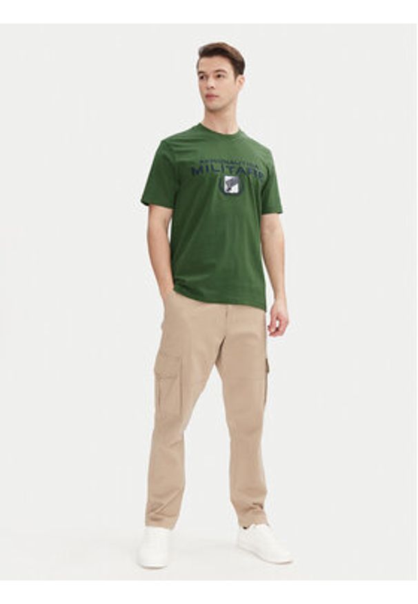 Aeronautica Militare T-Shirt 251TS2379J674 Zielony Regular Fit. Kolor: zielony. Materiał: bawełna