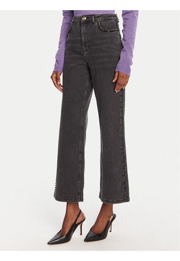 LOLA CASADEMUNT Jeansy MF2514008 Szary Wide Leg. Kolor: szary