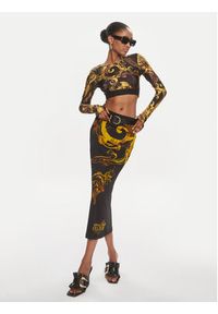 Versace Jeans Couture Top 76HAH218 Czarny Skinny Fit. Kolor: czarny. Materiał: syntetyk #4