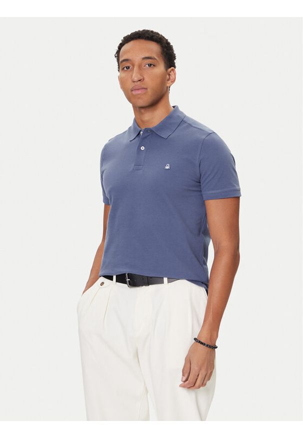United Colors of Benetton - United Colors Of Benetton Polo 3089J3179 Granatowy Regular Fit. Typ kołnierza: polo. Kolor: niebieski. Materiał: bawełna
