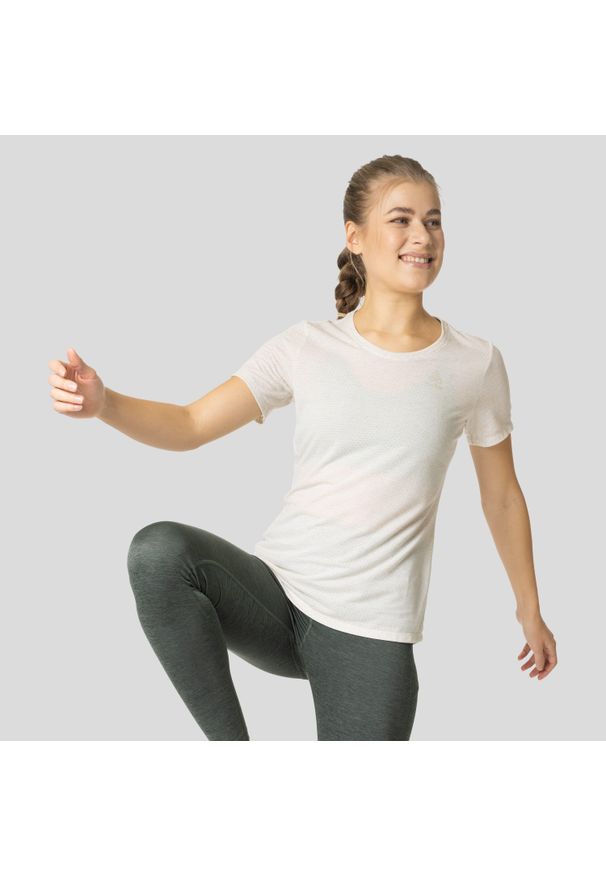 Koszulka tech. damska Odlo T-shirt crew neck ACTIVE 365 LINENCO. Kolor: żółty. Długość rękawa: krótki rękaw. Długość: krótkie