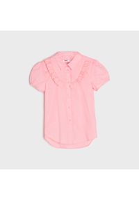 Sinsay - Koszula z bufiastymi rękawami - Różowy. Kolor: różowy