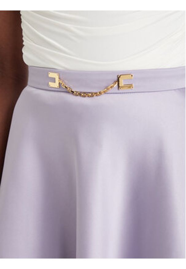 Elisabetta Franchi Spódnica midi GO-156-61E2-V320 Fioletowy Regular Fit. Kolor: fioletowy. Materiał: syntetyk