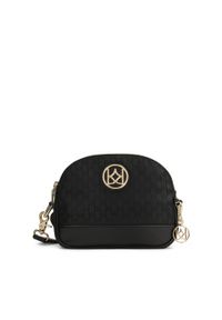 Kazar - Kompaktowa tekstylna listonoszka na szerokim pasku. Kolor: czarny. Wzór: gładki. Materiał: skórzane. Styl: casual #1