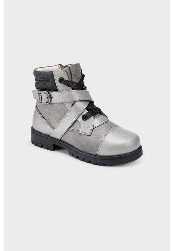 Mayoral Buty dziecięce kolor szary. Nosek buta: okrągły. Kolor: szary. Materiał: guma, skóra