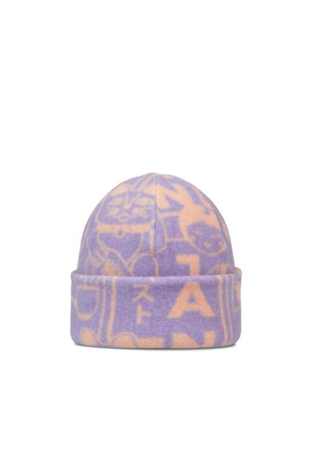 Buff - Czapka BUFF POLAR PRINTS BEANIE LETA GRAPE ICE. Kolor: fioletowy. Materiał: polar. Wzór: nadruk. Sezon: zima. Styl: sportowy