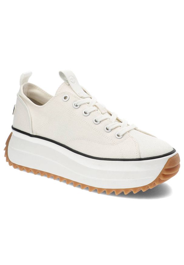 Białe Sneakersy Tamaris Wygodne Codzienne Buty Damskie. Okazja: na co dzień. Kolor: biały. Materiał: materiał, skóra. Szerokość cholewki: normalna. Obcas: na platformie