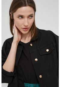 Answear Lab kurtka jeansowa damska kolor czarny przejściowa oversize. Kolor: czarny. Materiał: jeans. Wzór: gładki. Styl: wakacyjny #3