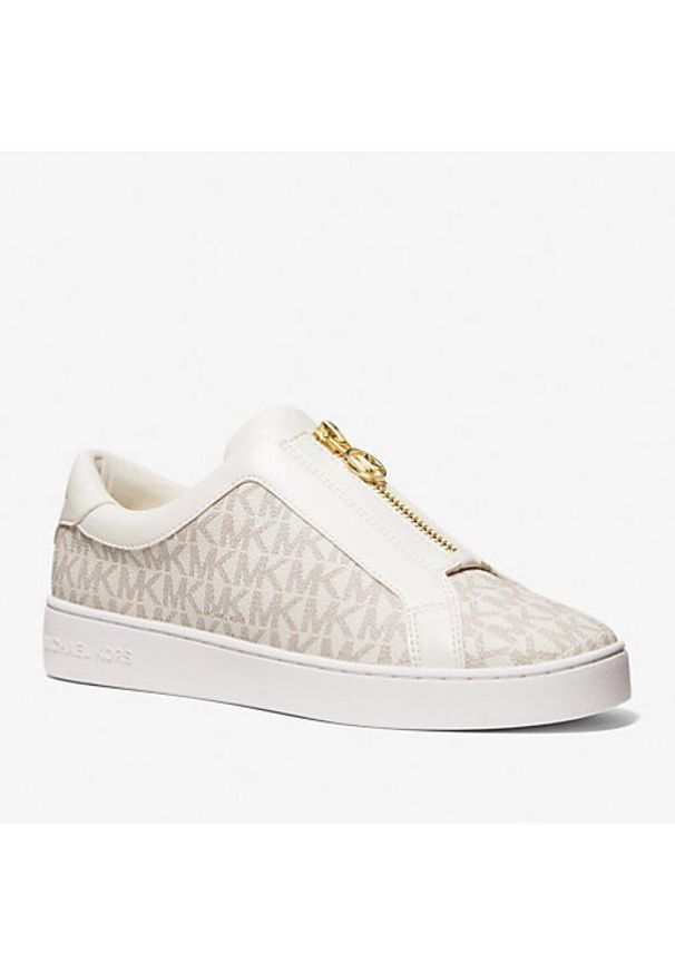 MICHAEL KORS ACCESS - Buty MICHAEL KORS KEATON ZIP SLIP ON Biały. Zapięcie: bez zapięcia. Kolor: biały. Materiał: syntetyk, tkanina
