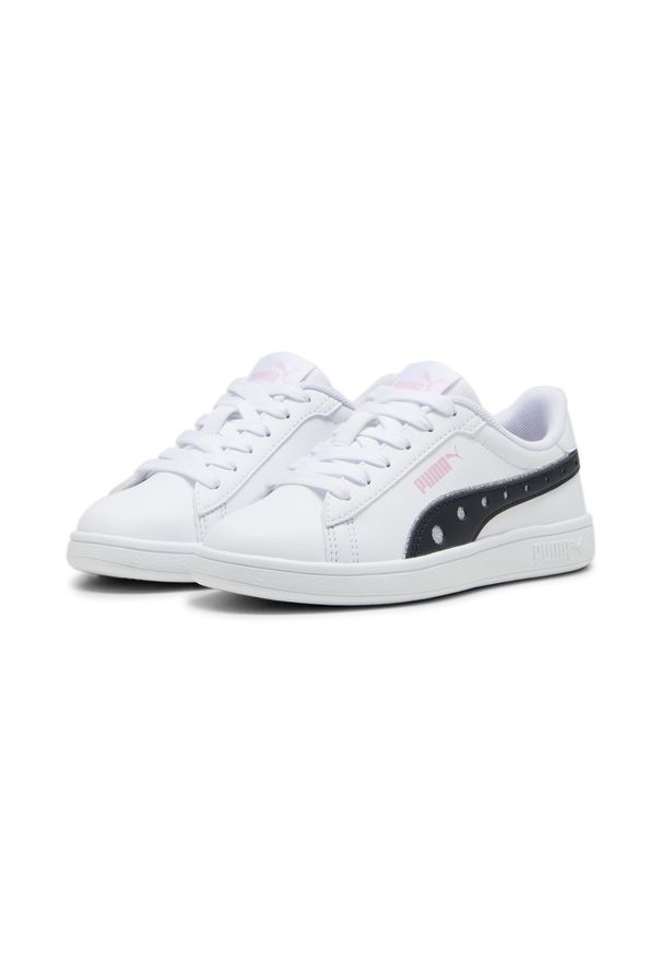 Puma - Dziecięce sneakersy PUMA Smash 3.0 Dance Party PUMA White Black Pink Lilac. Zapięcie: pasek. Kolor: fioletowy, biały, wielokolorowy, czarny. Sport: bieganie