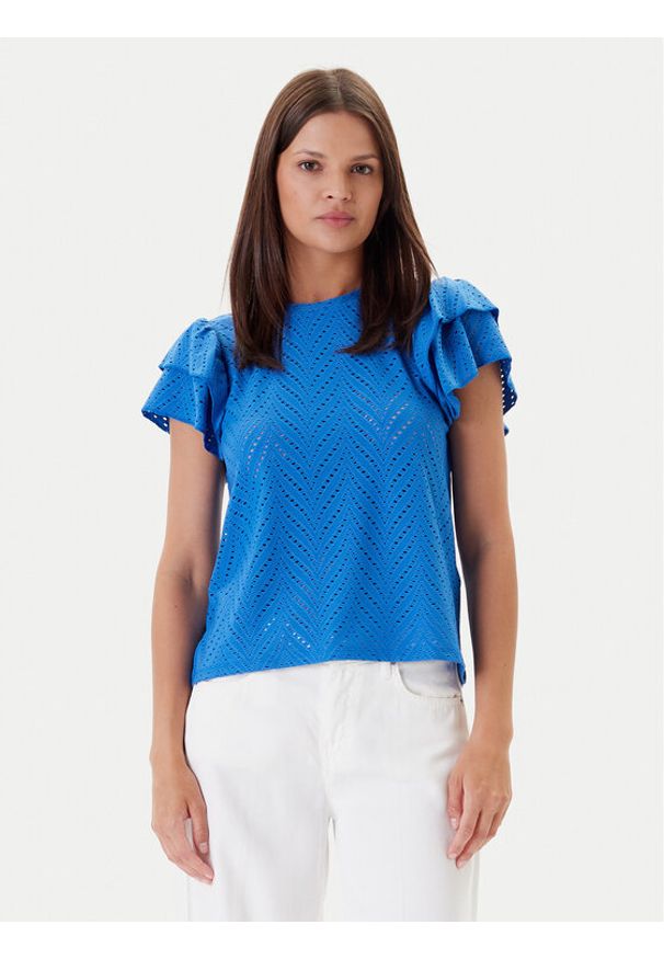 JDY Bluzka Carla 15351452 Niebieski Regular Fit. Kolor: niebieski. Materiał: syntetyk