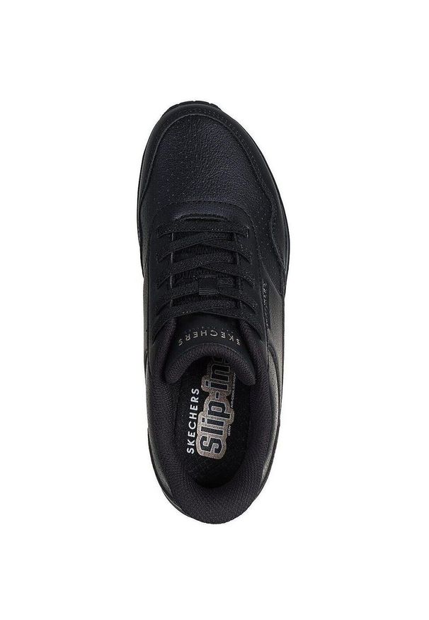skechers - Adidasy Skechers Uno - Banksia Luxe, Kobiety. Kolor: czarny. Materiał: skóra ekologiczna, materiał. Sport: fitness