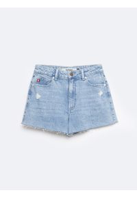 Big-Star - Szorty damskie jeansowe z surowym wykoŅczeniem z kolekcji Authentic niebieskie Authentic Girl 284. Okazja: na co dzień. Stan: podwyższony. Kolor: niebieski. Materiał: jeans. Sezon: lato. Styl: klasyczny, elegancki, casual #7