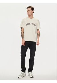 Pepe Jeans T-Shirt Clement PM509220 Beżowy Regular Fit. Kolor: beżowy. Materiał: bawełna