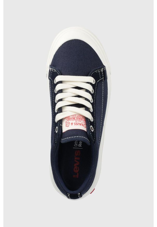 Levi's® - Levi's tenisówki Ls1 Low S damskie kolor granatowy. Okazja: na spotkanie biznesowe. Nosek buta: okrągły. Zapięcie: sznurówki. Kolor: niebieski. Materiał: guma. Styl: biznesowy