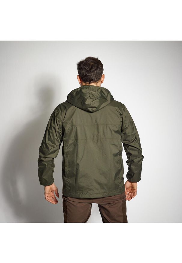 SOLOGNAC - Kurtka outdoor wodoodporna Solognac 100. Kolor: wielokolorowy, brązowy, zielony. Materiał: poliester, materiał. Sport: outdoor