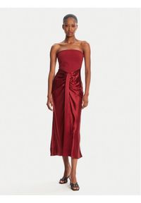 STAUD Sukienka koktajlowa Wayfaaring R24F2160PS Czerwony Slim Fit. Kolor: czerwony. Materiał: satyna. Styl: wizytowy