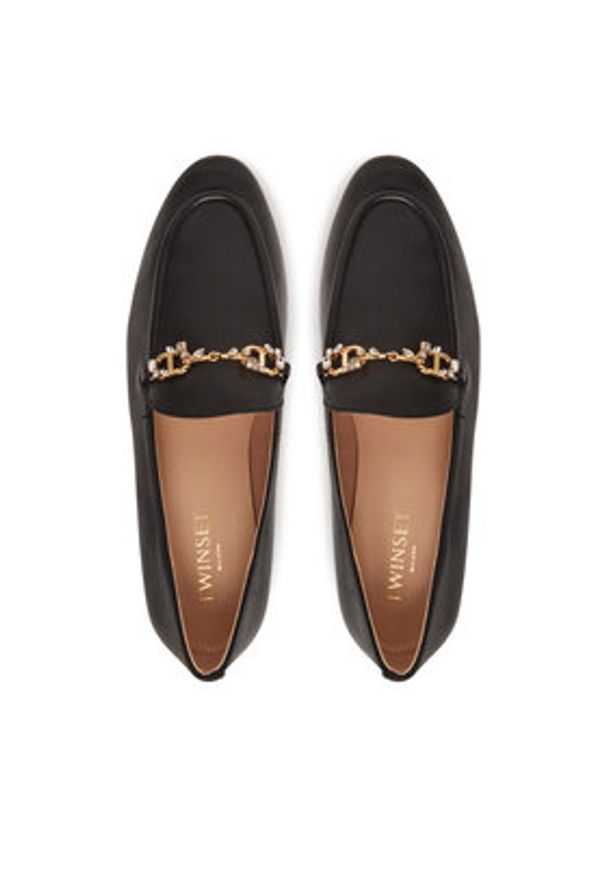 TwinSet - TWINSET Loafersy 251TCP134 Czarny. Kolor: czarny. Materiał: skóra