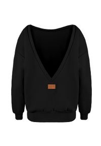 MUUV Bluza bawełniana Soft Touch damska kolor czarny gładka. Kolor: czarny. Materiał: bawełna. Długość rękawa: długi rękaw. Długość: długie. Wzór: gładki #3