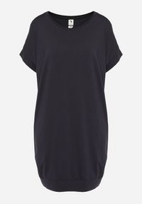 Born2be - Granatowa Pudełkowa Sukienka T-shirtowa o Krótkim Kroju Orlella. Kolor: niebieski. Sezon: lato #3