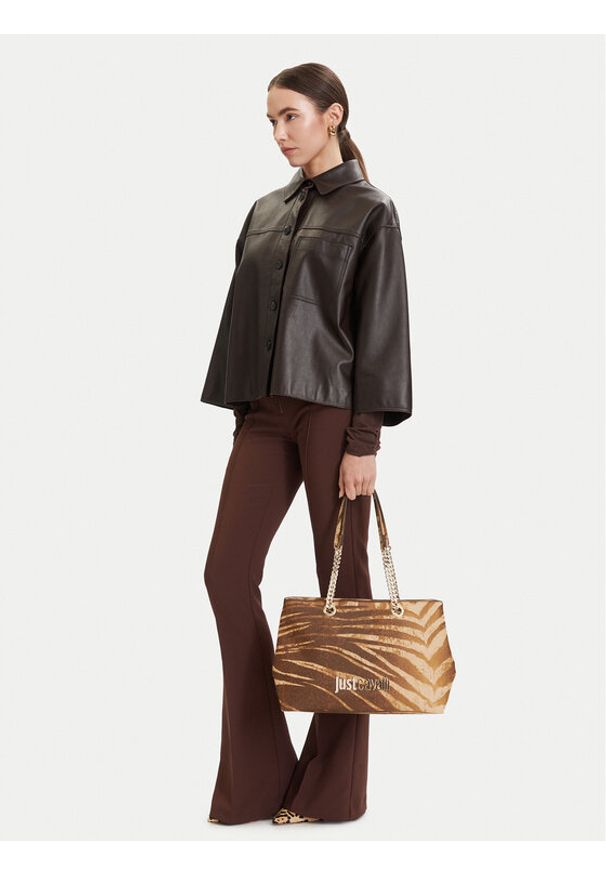 Just Cavalli Torebka 80RA4BB9 ZSA85 Brązowy. Kolor: brązowy. Materiał: skórzane