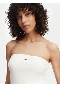 Tommy Jeans Top DW0DW22263 Biały Slim Fit. Kolor: biały. Materiał: bawełna #3