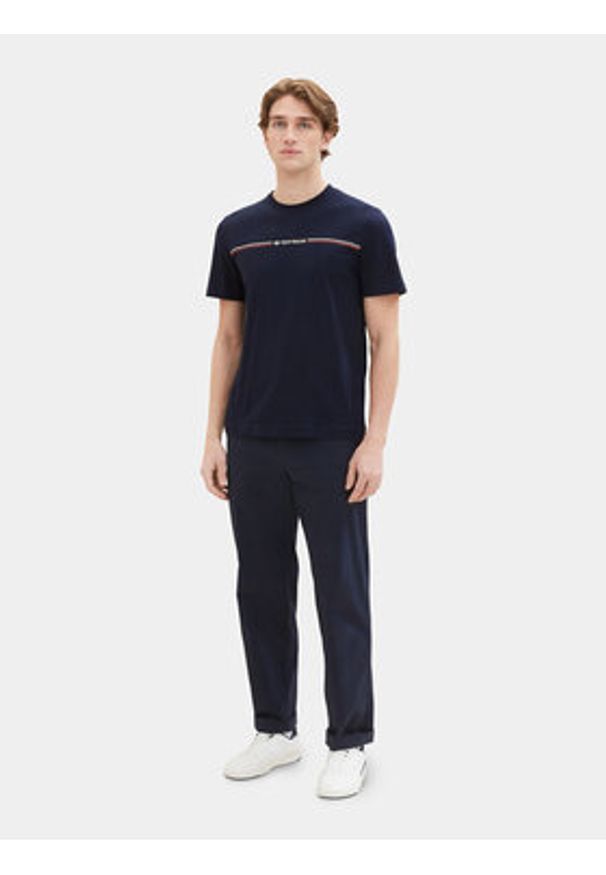 Tom Tailor T-Shirt 1037803 Granatowy Regular Fit. Kolor: niebieski. Materiał: bawełna