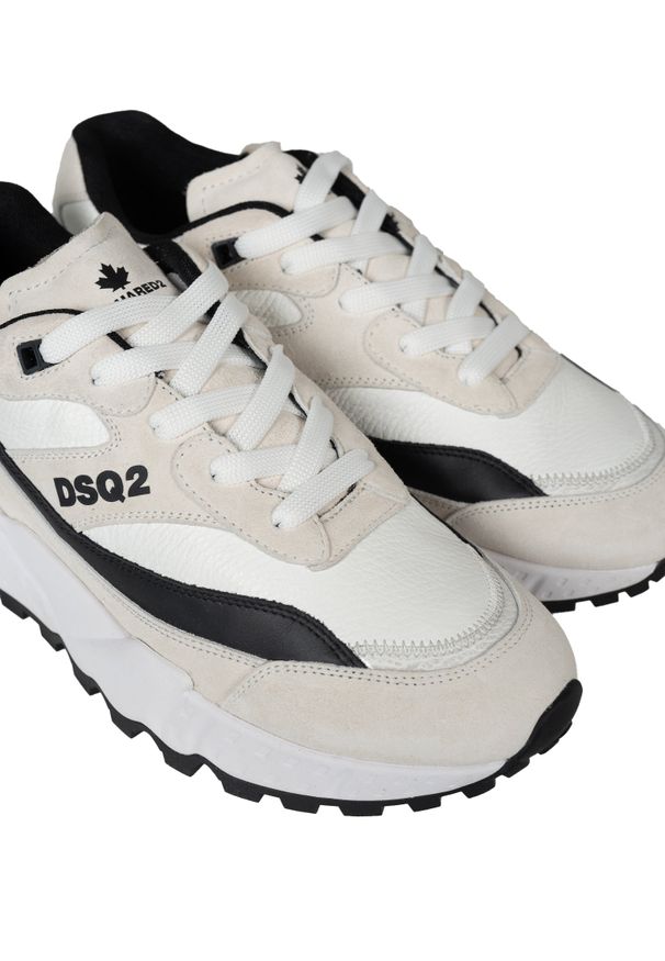 DSQUARED2 - Dsquared2 Sneakersy | SNM022901605495 | Mężczyzna | Czarny, Biały. Kolor: biały, wielokolorowy, czarny. Materiał: skóra