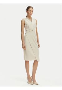 Rinascimento Sukienka koktajlowa CFC0128108003 Beżowy Slim Fit. Kolor: beżowy. Materiał: syntetyk. Styl: wizytowy #3