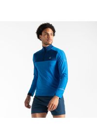 DARE 2B - Bluza sportowa męska Powet Up II z suwakiem termiczna. Kolor: niebieski. Materiał: elastan, poliester. Sport: turystyka piesza