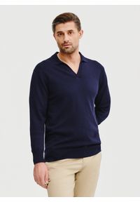 Pako Lorente - PAKO LORENTE – Męski sweter z kołnierzykiem polo. Okazja: na co dzień. Typ kołnierza: polo. Materiał: wiskoza, poliamid. Sezon: wiosna. Styl: casual