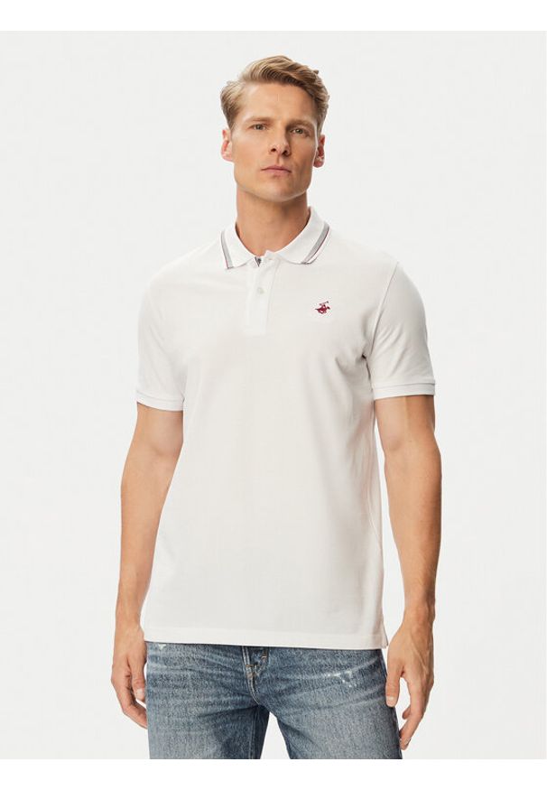 Beverly Hills Polo Club Polo P-SS26M-P450111 Biały Regular Fit. Typ kołnierza: polo. Kolor: biały. Materiał: bawełna
