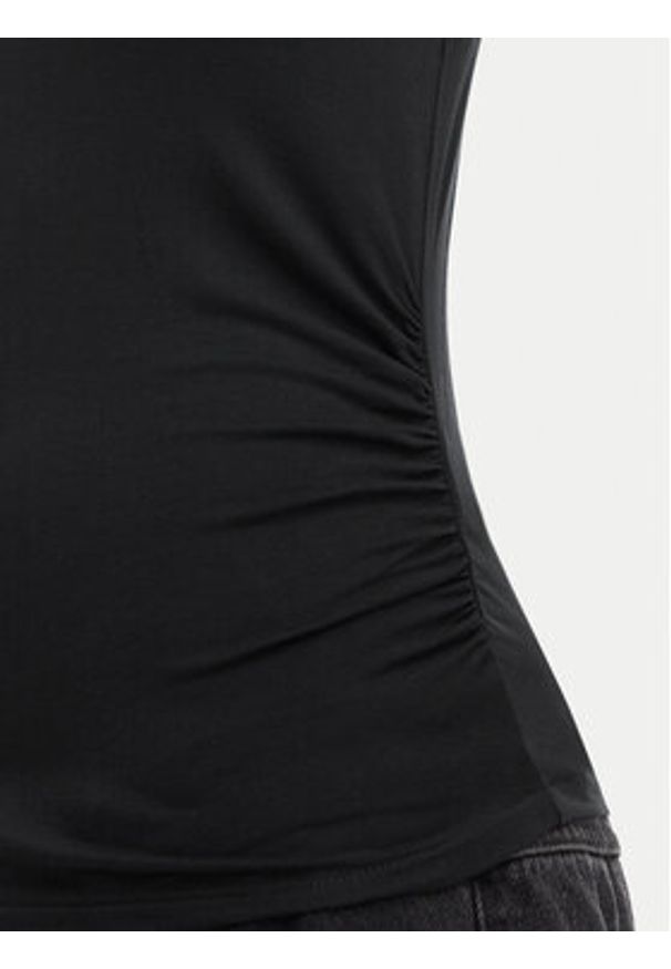 Tommy Jeans T-Shirt Draped DW0DW22802 Czarny Slim Fit. Kolor: czarny. Materiał: wiskoza