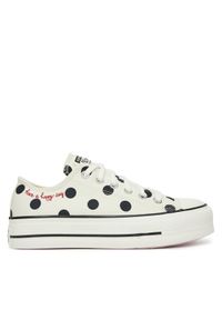 Converse Trampki Chuck Taylor All Star Lift Platform Polka Dots A10689C Beżowy. Kolor: beżowy. Materiał: materiał. Obcas: na platformie