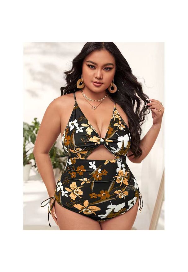 Intica - Kostium kąpielowy jednoczęściowy z wycięciem na lato Sadika. Kolor: wielokolorowy. Materiał: tkanina, materiał