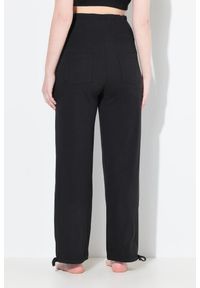 ULLA POPKEN - Damskie Spodnie dresowe Bellieva ekstra szeroki pas bio-bawełna. Kolekcja: plus size. Kolor: czarny. Materiał: materiał, bawełna