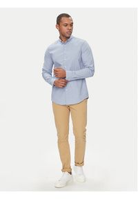 Calvin Klein Koszula Chambray K10K112679 Niebieski Slim Fit. Kolor: niebieski. Materiał: bawełna