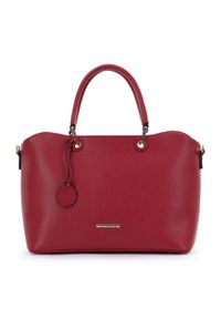 Wittchen - Torebka kuferek z ekoskóry zaokrąglona. Kolor: czerwony. Wzór: haft. Dodatki: z haftem. Materiał: skórzane. Styl: casual, elegancki #1