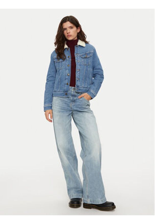 Lee Kurtka przejściowa Rider 112355437 Niebieski Regular Fit. Kolor: niebieski. Materiał: jeans, bawełna