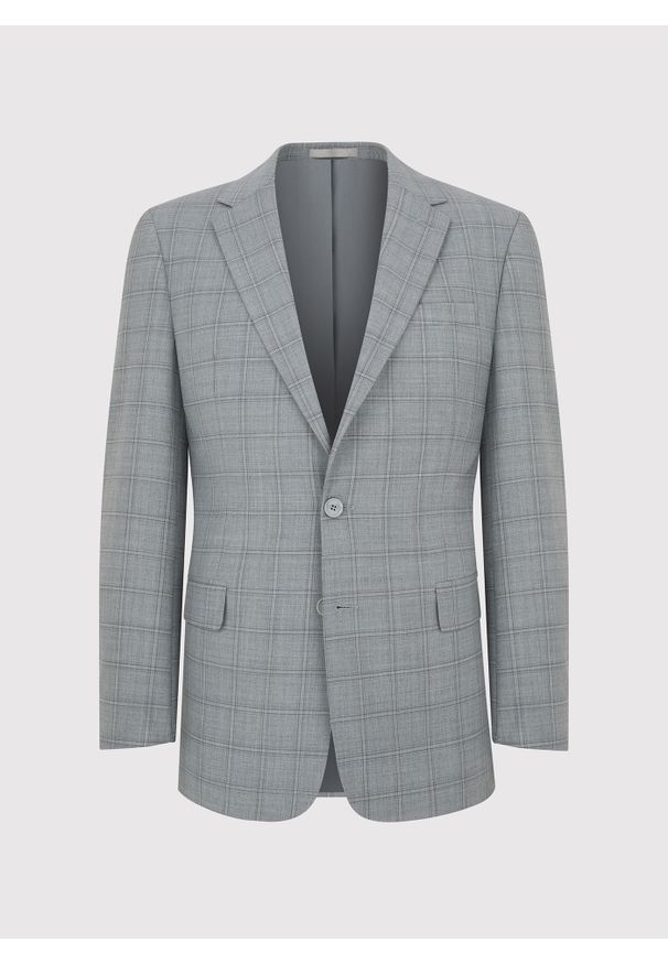 Pako Lorente - PAKO LORENTE – Szara marynarka garniturowa w kratę. Kolor: szary. Materiał: poliester, wełna, lycra